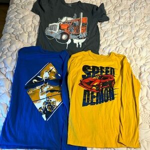 Bundle of three kids long sleeve and one short sleeve